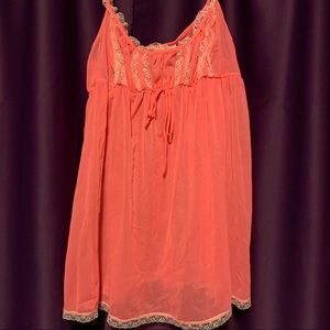 Pink lace babydoll slip